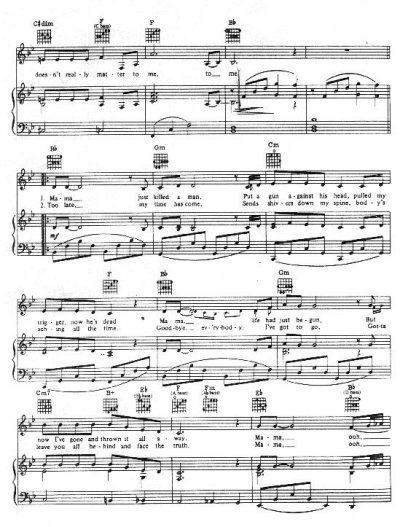 Partitura de la Rapsodia Bohemia